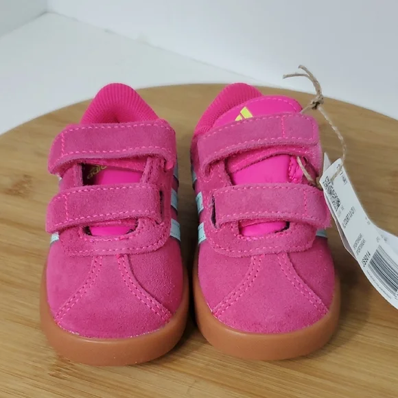 Adidas Kids VL Court 3.0 CF I Toddler Sneakers Pink Teal Size 5K NIB - Picture 6 of 10